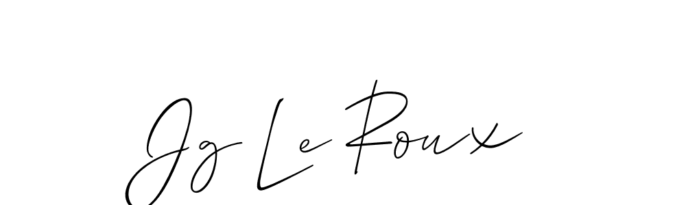 Allison_Script is a professional signature style that is perfect for those who want to add a touch of class to their signature. It is also a great choice for those who want to make their signature more unique. Get Jg Le Roux name to fancy signature for free. Jg Le Roux signature style 2 images and pictures png