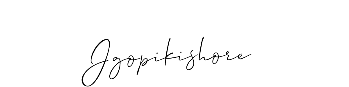 Make a short Jgopikishore signature style. Manage your documents anywhere anytime using Allison_Script. Create and add eSignatures, submit forms, share and send files easily. Jgopikishore signature style 2 images and pictures png