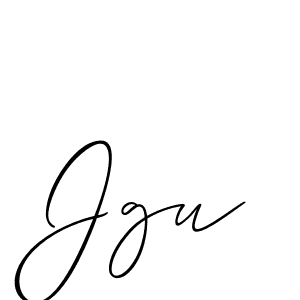Design your own signature with our free online signature maker. With this signature software, you can create a handwritten (Allison_Script) signature for name Jgu. Jgu signature style 2 images and pictures png