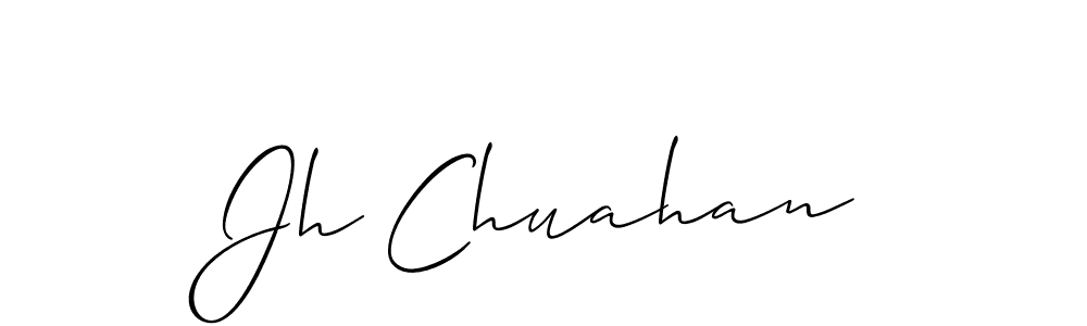 Allison_Script is a professional signature style that is perfect for those who want to add a touch of class to their signature. It is also a great choice for those who want to make their signature more unique. Get Jh Chuahan name to fancy signature for free. Jh Chuahan signature style 2 images and pictures png
