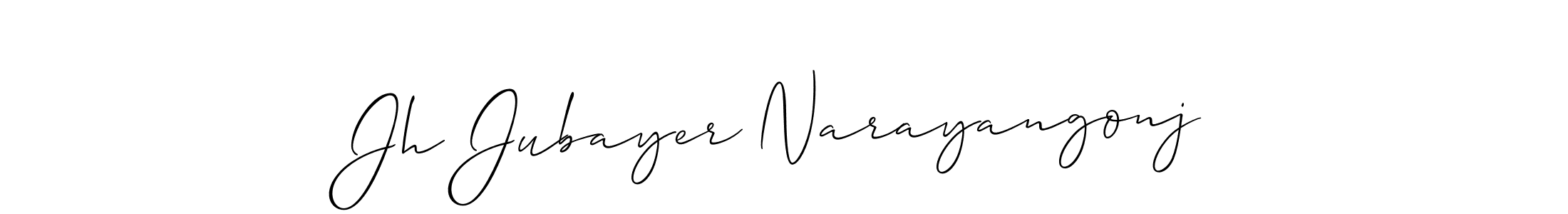 Allison_Script is a professional signature style that is perfect for those who want to add a touch of class to their signature. It is also a great choice for those who want to make their signature more unique. Get Jh Jubayer Narayangonj name to fancy signature for free. Jh Jubayer Narayangonj signature style 2 images and pictures png