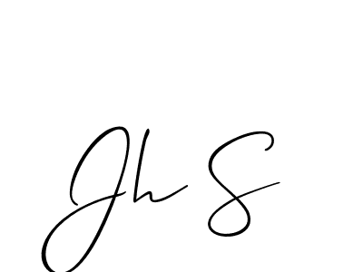 The best way (Allison_Script) to make a short signature is to pick only two or three words in your name. The name Jh S include a total of six letters. For converting this name. Jh S signature style 2 images and pictures png