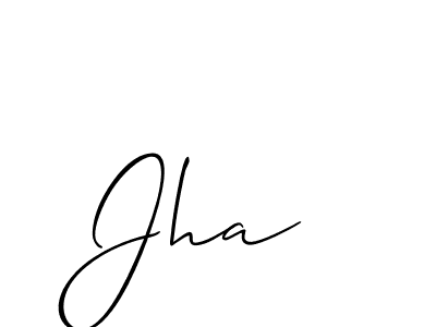 The best way (Allison_Script) to make a short signature is to pick only two or three words in your name. The name Jha  include a total of six letters. For converting this name. Jha  signature style 2 images and pictures png