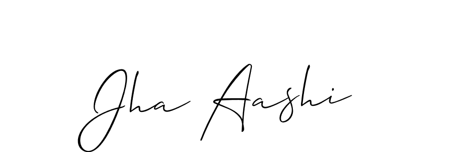Use a signature maker to create a handwritten signature online. With this signature software, you can design (Allison_Script) your own signature for name Jha Aashi. Jha Aashi signature style 2 images and pictures png