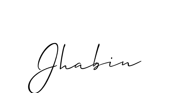 How to make Jhabin name signature. Use Allison_Script style for creating short signs online. This is the latest handwritten sign. Jhabin signature style 2 images and pictures png