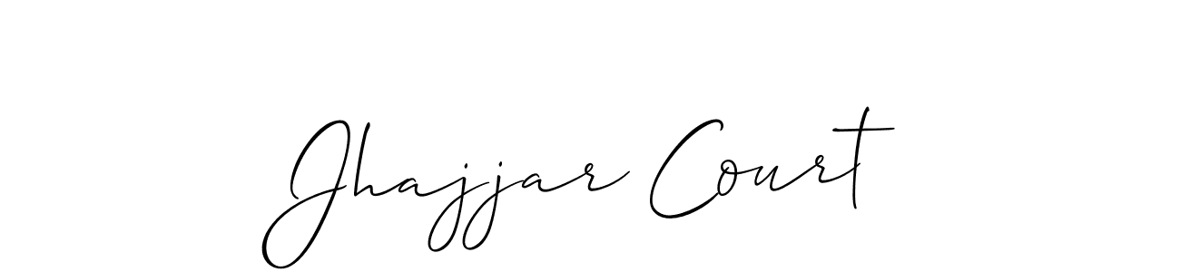 How to make Jhajjar Court name signature. Use Allison_Script style for creating short signs online. This is the latest handwritten sign. Jhajjar Court signature style 2 images and pictures png
