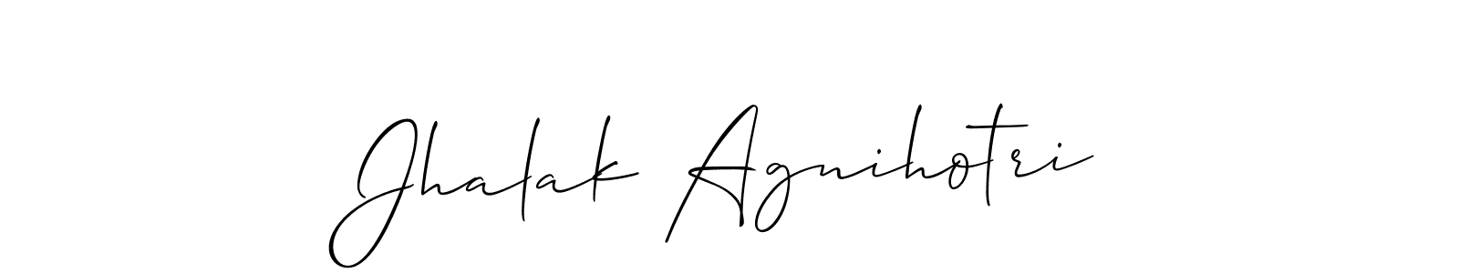 Design your own signature with our free online signature maker. With this signature software, you can create a handwritten (Allison_Script) signature for name Jhalak Agnihotri. Jhalak Agnihotri signature style 2 images and pictures png