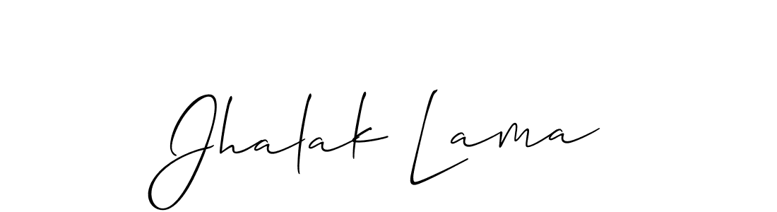 Use a signature maker to create a handwritten signature online. With this signature software, you can design (Allison_Script) your own signature for name Jhalak Lama. Jhalak Lama signature style 2 images and pictures png