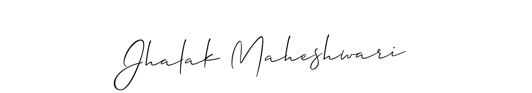 You should practise on your own different ways (Allison_Script) to write your name (Jhalak Maheshwari) in signature. don't let someone else do it for you. Jhalak Maheshwari signature style 2 images and pictures png