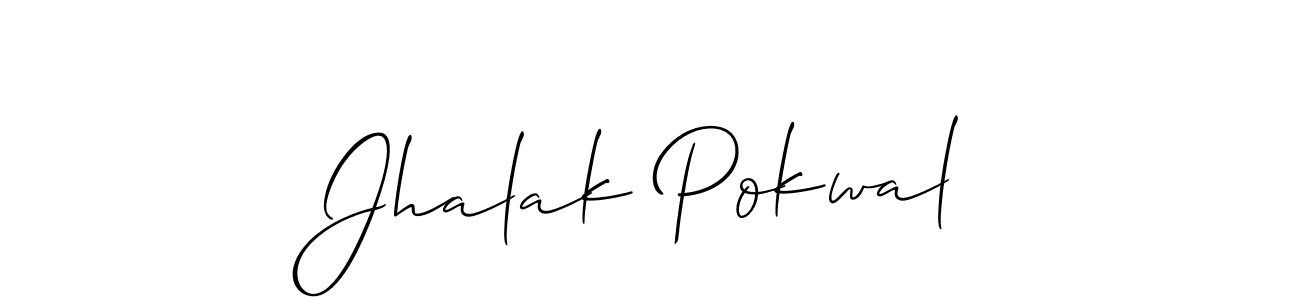 Use a signature maker to create a handwritten signature online. With this signature software, you can design (Allison_Script) your own signature for name Jhalak Pokwal. Jhalak Pokwal signature style 2 images and pictures png