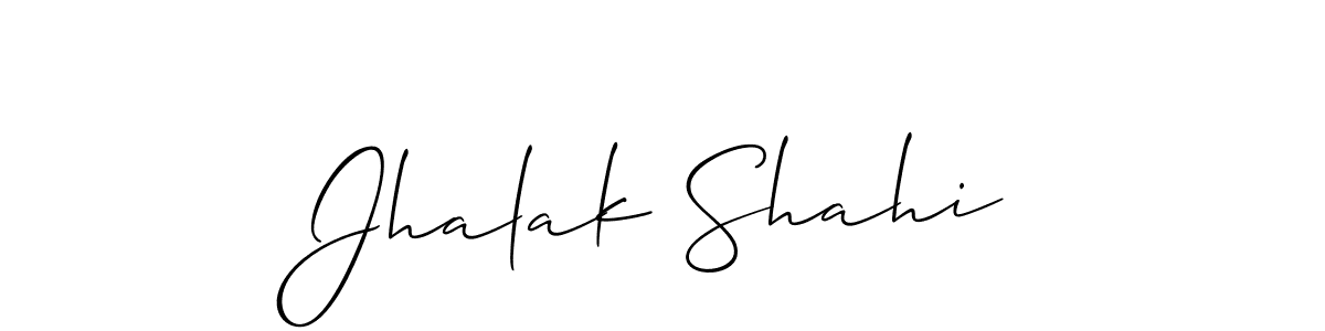 How to make Jhalak Shahi signature? Allison_Script is a professional autograph style. Create handwritten signature for Jhalak Shahi name. Jhalak Shahi signature style 2 images and pictures png