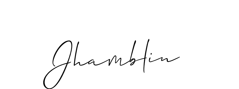 It looks lik you need a new signature style for name Jhamblin. Design unique handwritten (Allison_Script) signature with our free signature maker in just a few clicks. Jhamblin signature style 2 images and pictures png