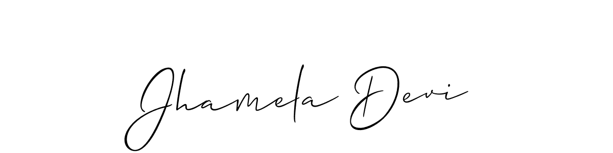 You should practise on your own different ways (Allison_Script) to write your name (Jhamela Devi) in signature. don't let someone else do it for you. Jhamela Devi signature style 2 images and pictures png