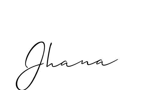 Design your own signature with our free online signature maker. With this signature software, you can create a handwritten (Allison_Script) signature for name Jhana. Jhana signature style 2 images and pictures png