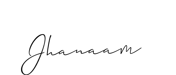 Make a beautiful signature design for name Jhanaam. With this signature (Allison_Script) style, you can create a handwritten signature for free. Jhanaam signature style 2 images and pictures png