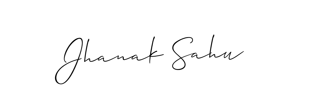 Use a signature maker to create a handwritten signature online. With this signature software, you can design (Allison_Script) your own signature for name Jhanak Sahu. Jhanak Sahu signature style 2 images and pictures png