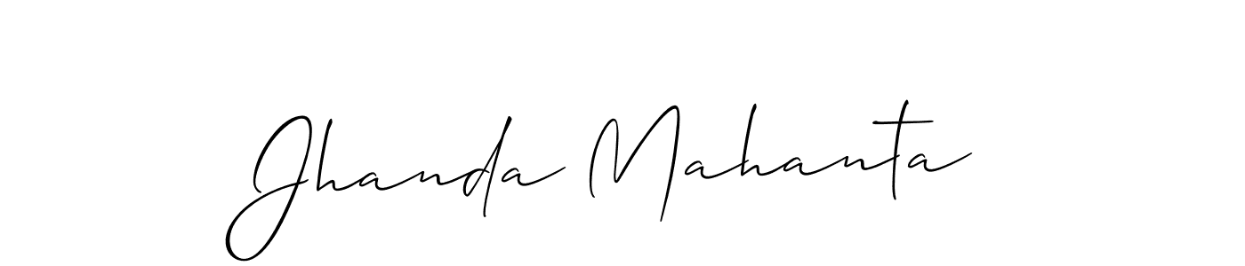 Use a signature maker to create a handwritten signature online. With this signature software, you can design (Allison_Script) your own signature for name Jhanda Mahanta. Jhanda Mahanta signature style 2 images and pictures png