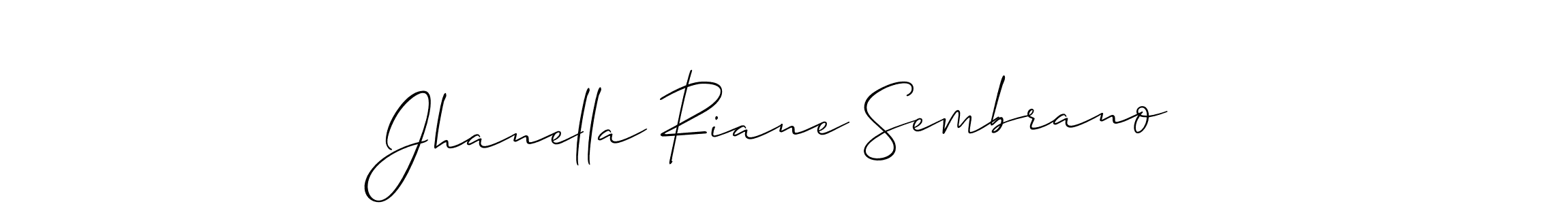 Similarly Allison_Script is the best handwritten signature design. Signature creator online .You can use it as an online autograph creator for name Jhanella Riane Sembrano. Jhanella Riane Sembrano signature style 2 images and pictures png