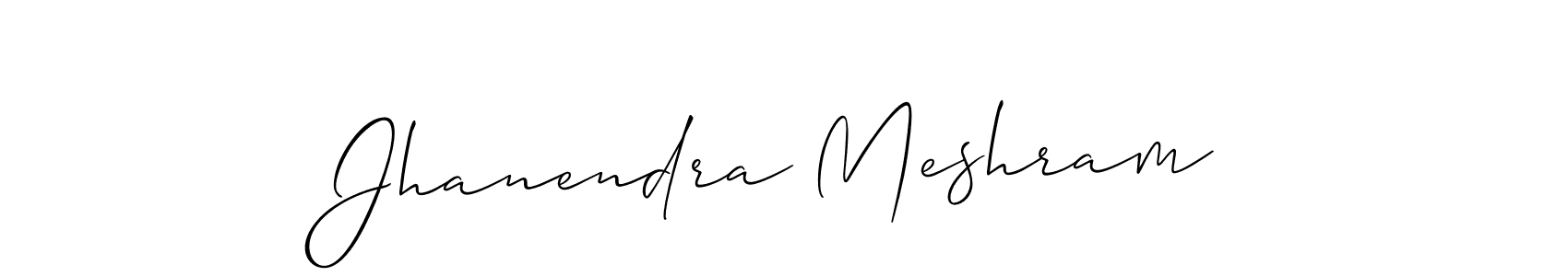 How to make Jhanendra Meshram name signature. Use Allison_Script style for creating short signs online. This is the latest handwritten sign. Jhanendra Meshram signature style 2 images and pictures png