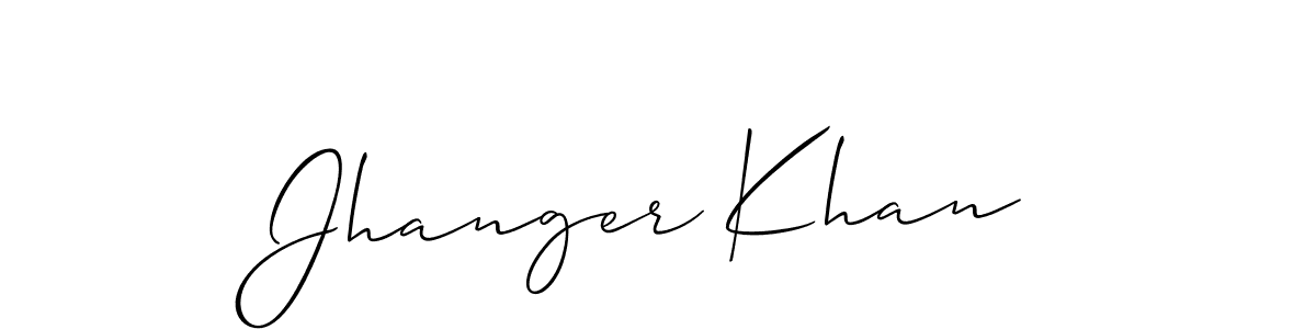 Design your own signature with our free online signature maker. With this signature software, you can create a handwritten (Allison_Script) signature for name Jhanger Khan. Jhanger Khan signature style 2 images and pictures png