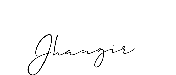 Design your own signature with our free online signature maker. With this signature software, you can create a handwritten (Allison_Script) signature for name Jhangir. Jhangir signature style 2 images and pictures png