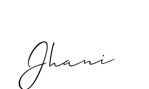 Design your own signature with our free online signature maker. With this signature software, you can create a handwritten (Allison_Script) signature for name Jhani. Jhani signature style 2 images and pictures png