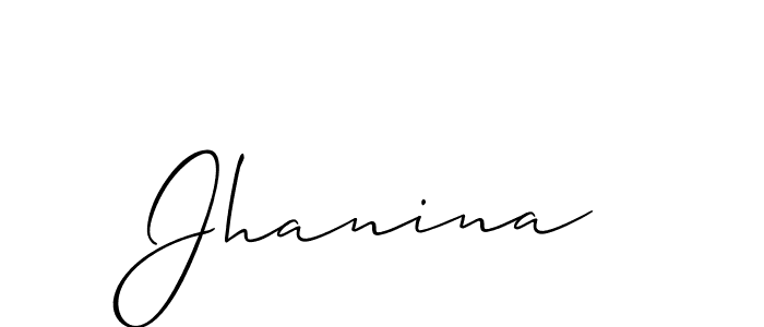 How to make Jhanina signature? Allison_Script is a professional autograph style. Create handwritten signature for Jhanina name. Jhanina signature style 2 images and pictures png