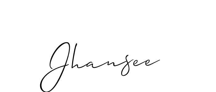 if you are searching for the best signature style for your name Jhansee. so please give up your signature search. here we have designed multiple signature styles  using Allison_Script. Jhansee signature style 2 images and pictures png