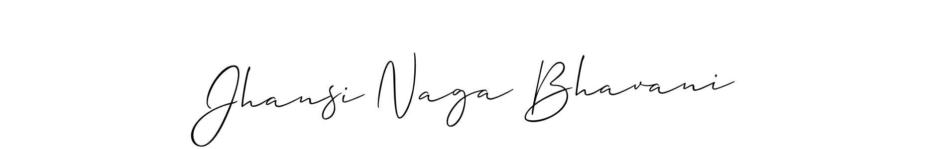It looks lik you need a new signature style for name Jhansi Naga Bhavani. Design unique handwritten (Allison_Script) signature with our free signature maker in just a few clicks. Jhansi Naga Bhavani signature style 2 images and pictures png