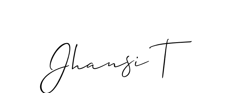 Jhansi T stylish signature style. Best Handwritten Sign (Allison_Script) for my name. Handwritten Signature Collection Ideas for my name Jhansi T. Jhansi T signature style 2 images and pictures png