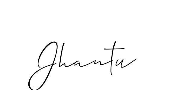 Design your own signature with our free online signature maker. With this signature software, you can create a handwritten (Allison_Script) signature for name Jhantu. Jhantu signature style 2 images and pictures png