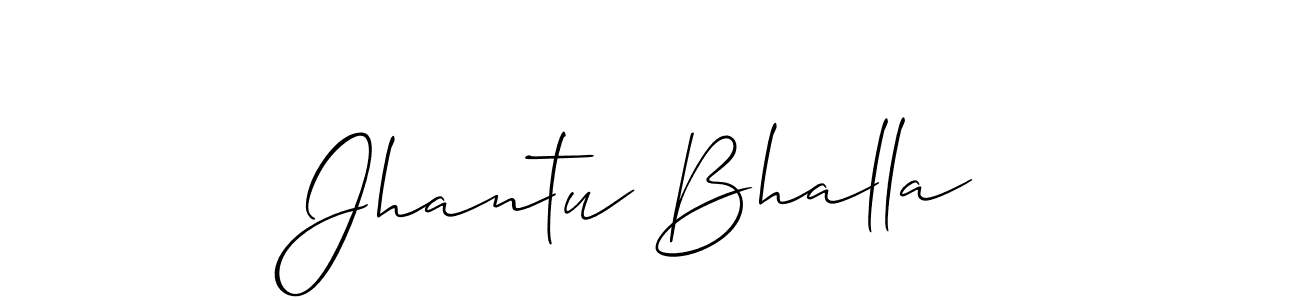 Create a beautiful signature design for name Jhantu Bhalla. With this signature (Allison_Script) fonts, you can make a handwritten signature for free. Jhantu Bhalla signature style 2 images and pictures png