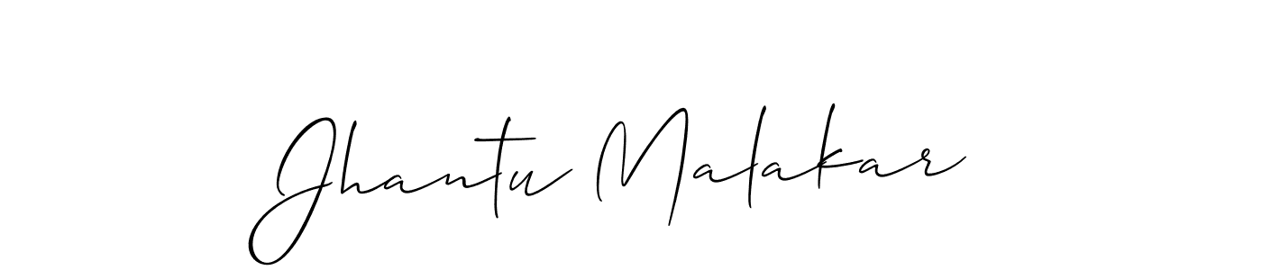 You should practise on your own different ways (Allison_Script) to write your name (Jhantu Malakar) in signature. don't let someone else do it for you. Jhantu Malakar signature style 2 images and pictures png