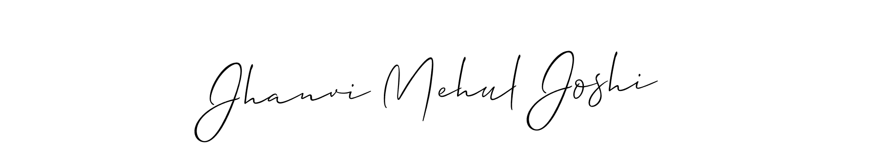 Make a beautiful signature design for name Jhanvi Mehul Joshi. With this signature (Allison_Script) style, you can create a handwritten signature for free. Jhanvi Mehul Joshi signature style 2 images and pictures png