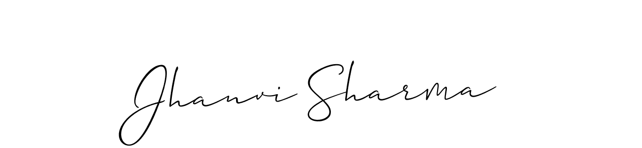 The best way (Allison_Script) to make a short signature is to pick only two or three words in your name. The name Jhanvi Sharma include a total of six letters. For converting this name. Jhanvi Sharma signature style 2 images and pictures png