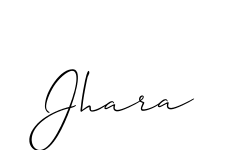 Use a signature maker to create a handwritten signature online. With this signature software, you can design (Allison_Script) your own signature for name Jhara. Jhara signature style 2 images and pictures png