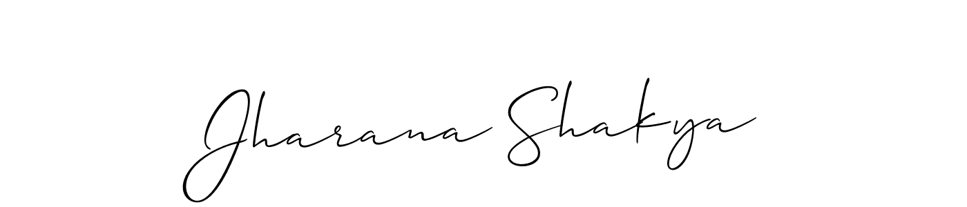 Allison_Script is a professional signature style that is perfect for those who want to add a touch of class to their signature. It is also a great choice for those who want to make their signature more unique. Get Jharana Shakya name to fancy signature for free. Jharana Shakya signature style 2 images and pictures png