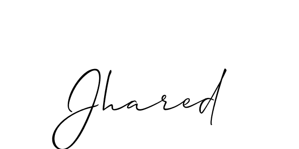 How to make Jhared name signature. Use Allison_Script style for creating short signs online. This is the latest handwritten sign. Jhared signature style 2 images and pictures png