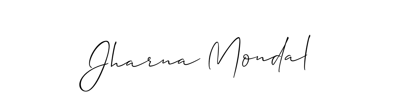 How to make Jharna Mondal name signature. Use Allison_Script style for creating short signs online. This is the latest handwritten sign. Jharna Mondal signature style 2 images and pictures png