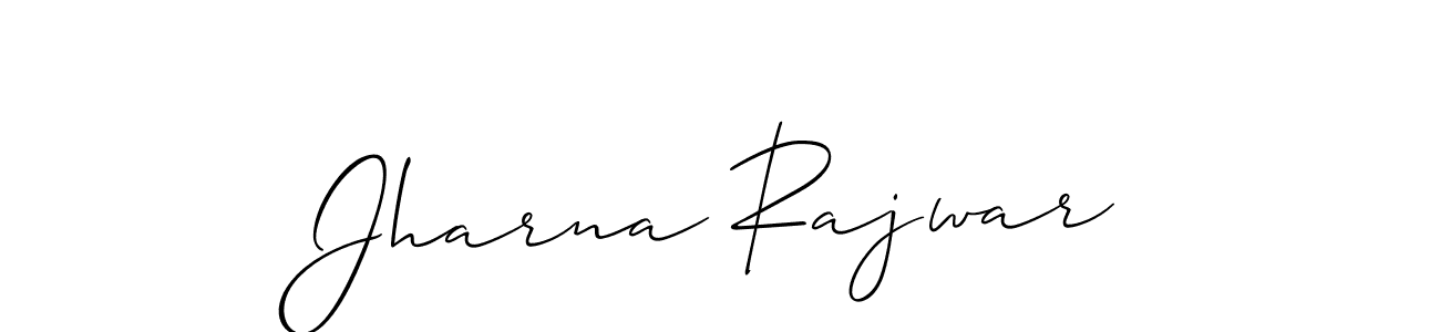 The best way (Allison_Script) to make a short signature is to pick only two or three words in your name. The name Jharna Rajwar include a total of six letters. For converting this name. Jharna Rajwar signature style 2 images and pictures png