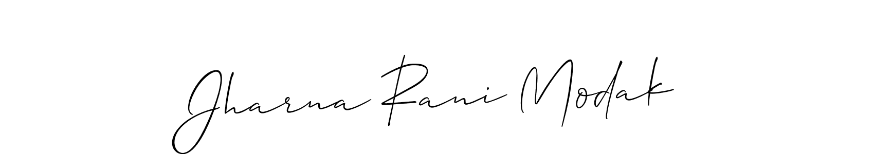 if you are searching for the best signature style for your name Jharna Rani Modak. so please give up your signature search. here we have designed multiple signature styles  using Allison_Script. Jharna Rani Modak signature style 2 images and pictures png