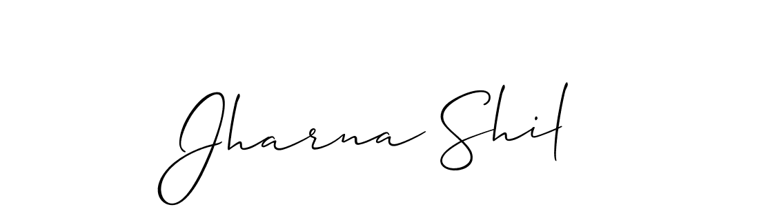 The best way (Allison_Script) to make a short signature is to pick only two or three words in your name. The name Jharna Shil include a total of six letters. For converting this name. Jharna Shil signature style 2 images and pictures png