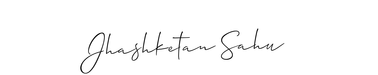 You should practise on your own different ways (Allison_Script) to write your name (Jhashketan Sahu) in signature. don't let someone else do it for you. Jhashketan Sahu signature style 2 images and pictures png