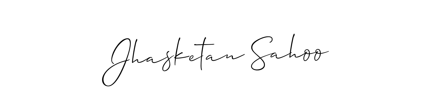 The best way (Allison_Script) to make a short signature is to pick only two or three words in your name. The name Jhasketan Sahoo include a total of six letters. For converting this name. Jhasketan Sahoo signature style 2 images and pictures png