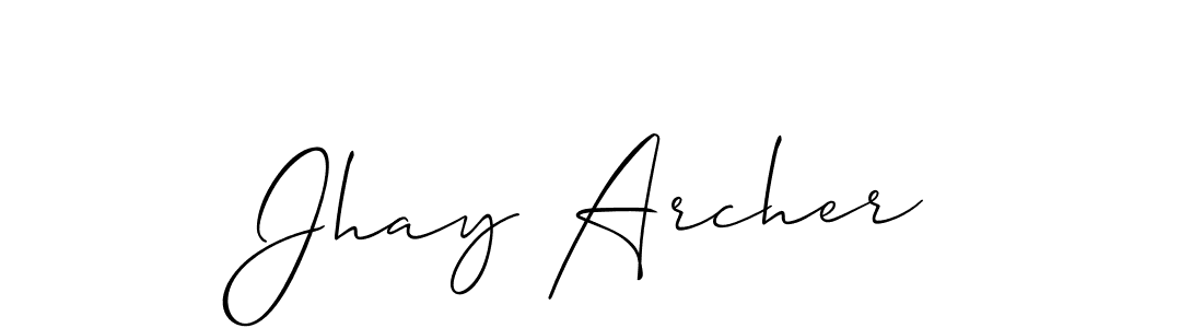 Jhay Archer stylish signature style. Best Handwritten Sign (Allison_Script) for my name. Handwritten Signature Collection Ideas for my name Jhay Archer. Jhay Archer signature style 2 images and pictures png