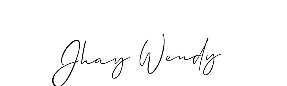 How to make Jhay Wendy signature? Allison_Script is a professional autograph style. Create handwritten signature for Jhay Wendy name. Jhay Wendy signature style 2 images and pictures png