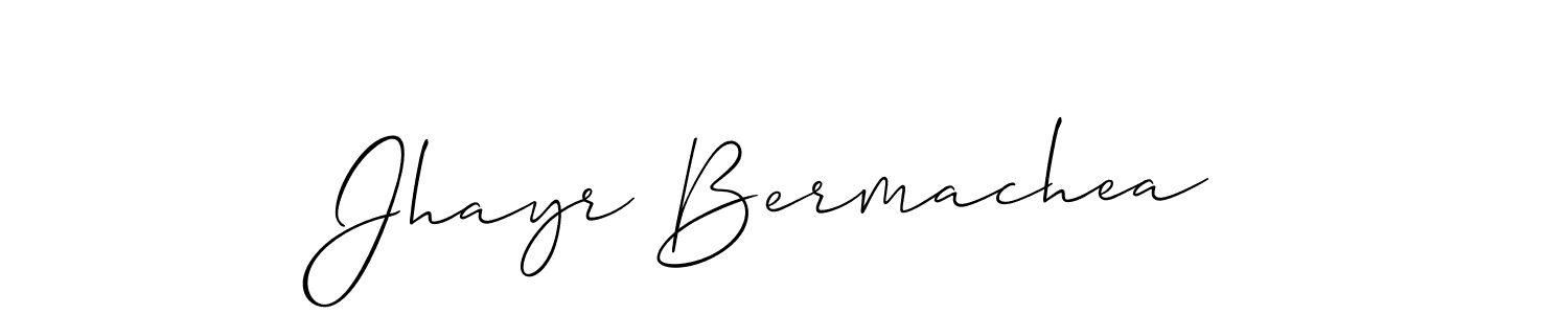 Allison_Script is a professional signature style that is perfect for those who want to add a touch of class to their signature. It is also a great choice for those who want to make their signature more unique. Get Jhayr Bermachea name to fancy signature for free. Jhayr Bermachea signature style 2 images and pictures png