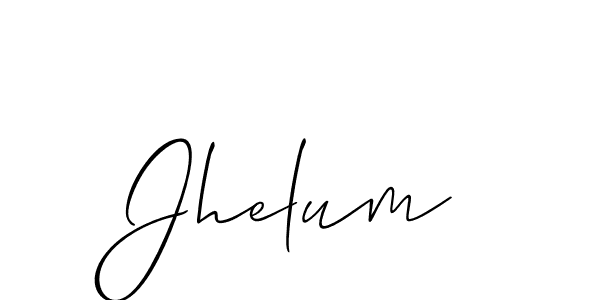 Create a beautiful signature design for name Jhelum. With this signature (Allison_Script) fonts, you can make a handwritten signature for free. Jhelum signature style 2 images and pictures png