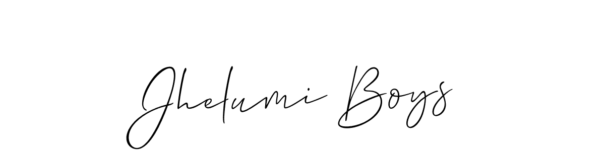 Design your own signature with our free online signature maker. With this signature software, you can create a handwritten (Allison_Script) signature for name Jhelumi Boys. Jhelumi Boys signature style 2 images and pictures png