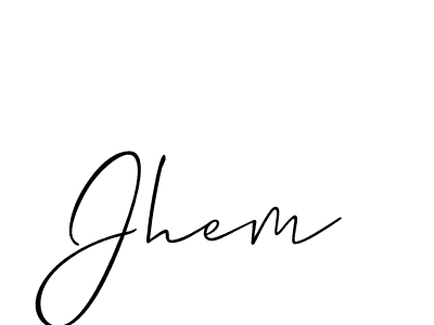 Also we have Jhem name is the best signature style. Create professional handwritten signature collection using Allison_Script autograph style. Jhem signature style 2 images and pictures png